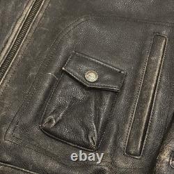 RARE Vintage Harley-Davidson Freedom Leather Jacket Black Distressed L