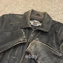 RARE Vintage Harley-Davidson Freedom Leather Jacket Black Distressed L