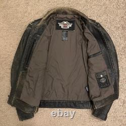 RARE Vintage Harley-Davidson Freedom Leather Jacket Black Distressed L