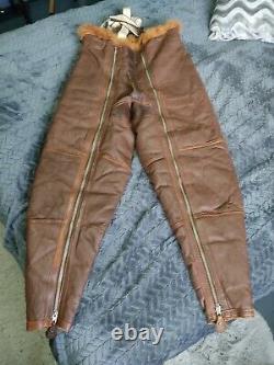 RARE WWII RAF IRVIN Sheepskin Flying Pilot Jacket Trousers 1940's never used