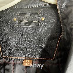 RARE Wilson's Men's Vintage Distressed Motorcycle Leather Jacket Black Sz. XL