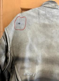 REAL LEATHER Milwaukee Distressed Black Heavy Padded Motorcycle Jacket- Mens 46