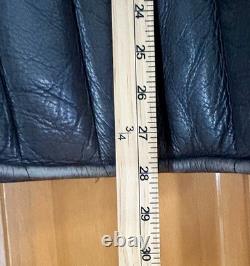 REAL LEATHER Milwaukee Distressed Black Heavy Padded Motorcycle Jacket- Mens 46