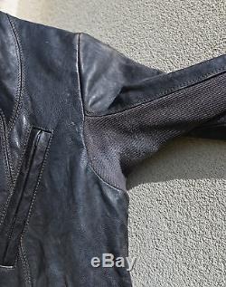 RICK OWENS Brown Lamb Leather Draped Asymmetric Biker Jacket ITA 40/ USA 6