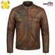 RIDERACT Motorcycle Leather Jacket Cafe Racer Brown Motorbike Jacket CE Armour