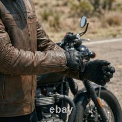 RIDERACT Motorcycle Leather Jacket Cafe Racer Brown Motorbike Jacket CE Armour