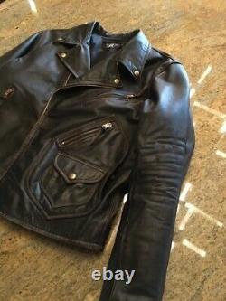 RRL Ralph Lauren Motorcycle Leather Jacket Men's L Large Marshall Biker