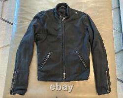 Ralph Lauren Black Label Mens Thick Cotton Rugged Moto Biker Jacket Small $795