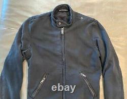 Ralph Lauren Black Label Mens Thick Cotton Rugged Moto Biker Jacket Small $795