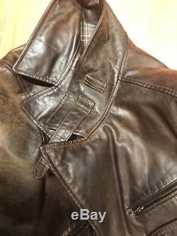 Ralph Lauren Brown Leather The Iconic Motorcycle Jacket Sz L $1195 (RRL, Moto)