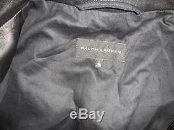 Ralph Lauren Men's Black Label Italian Lamb Leather Biker Jacket size L