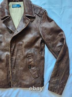 Ralph Lauren Men's Leather Jacket Dark Brown Small