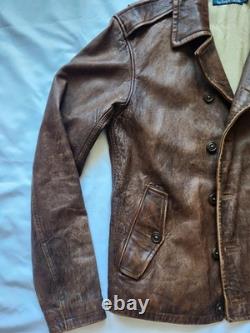 Ralph Lauren Men's Leather Jacket Dark Brown Small