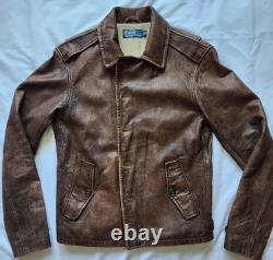 Ralph Lauren Men's Leather Jacket Dark Brown Small