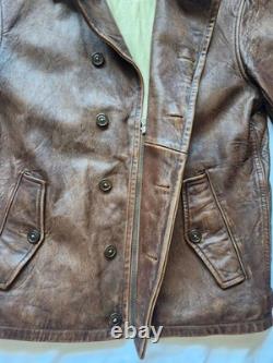 Ralph Lauren Men's Leather Jacket Dark Brown Small