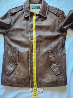 Ralph Lauren Men's Leather Jacket Dark Brown Small