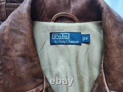 Ralph Lauren Men's Leather Jacket Dark Brown Small