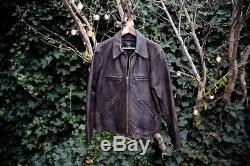 Ralph Lauren RRL Owens Distressed Black Leather Jacket