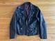 Ralph Lauren RUGBY black leather cowhide jacket size S worn RARE