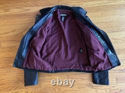 Ralph Lauren RUGBY black leather cowhide jacket size S worn RARE