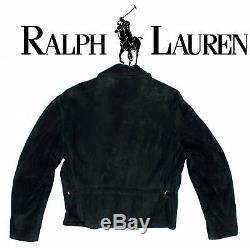 Ralph Lauren Western Moto Cowboy Biker Suede Roughout Leather Jacket Mens L