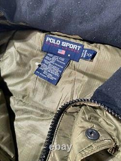 Ralph Lauren XXL 90s Goose Down Safari Puffer Hi Tech Snow Military Jacket
