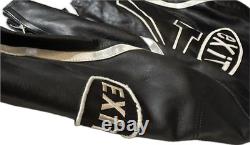 Rare #7 exiT Custom Black Leather Motorcycle Jacket Size Small/Med Vintage