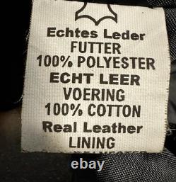 Rare #7 exiT Custom Black Leather Motorcycle Jacket Size Small/Med Vintage
