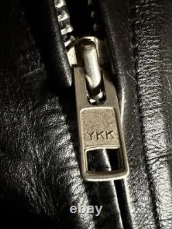 Rare #7 exiT Custom Black Leather Motorcycle Jacket Size Small/Med Vintage