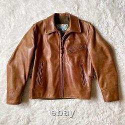 Rare Aero Leather Jacket, Steerhide, Half-Belted, Cowhide
