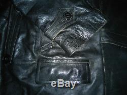 Rare Authentic WW2 German U-BOAT KRIEGSMARINE Black Leather Jacket Coat WW 2 WK2