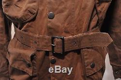 Rare Barbour A11 International Wax Cotton Brown Motorcycle Jacket 40 & Belt Fx42