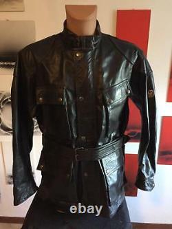 Rare Belstaff Panther Leather Jacket Italian Size L XL Black