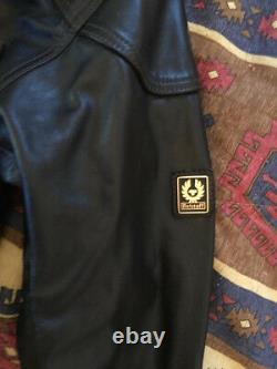 Rare Belstaff Panther Leather Jacket Italian Size L XL Black