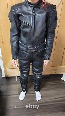 Rare Dainese BMW Racing Motorcycle Women's Italian Leather Jacket Pants Small