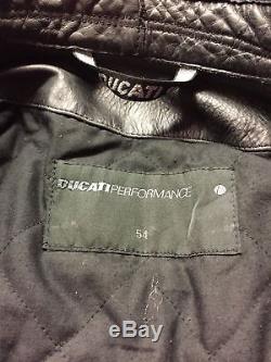 Rare Ducati Meccanica Leather Motorcycle Jacket Mens Size 54 Racing Vintage