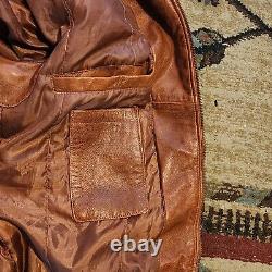 Rare Fz Merchandise Brown Leather Bomber Biker Jacket Discontinued