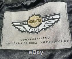 Rare Harley Davidson 100th Anniversary Leather Jacket Mens Medium Black