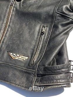 Rare Harley Davidson Road Hog Leather Jacket Men's Large Black