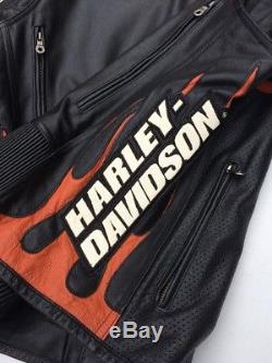 Rare Harley Davidson Screamin Eagle Raceway Leather Jacket Men's Large Racing