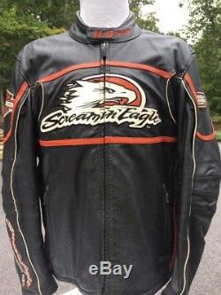 Rare Harley Davidson Screamin Eagle Raceway Leather Jacket Men's XL Armored