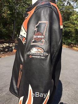 Rare Harley Davidson Screamin Eagle Victory Lap XXL Leather Jacket Men's 2XL