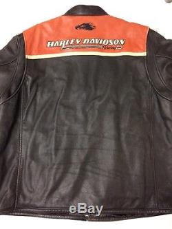 Rare Harley Davidson Screamin Eagle Victory Lap XXL Leather Jacket Men's 2XL