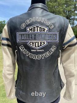 Rare Harley Davidson Womens MISS ENTHUSIAST Leather Jacket Medium