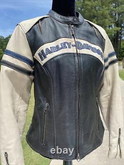 Rare Harley Davidson Womens MISS ENTHUSIAST Leather Jacket Medium