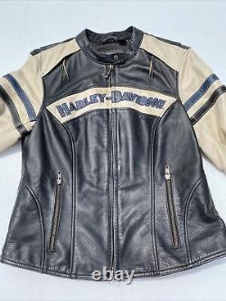 Rare Harley Davidson Womens MISS ENTHUSIAST Leather Jacket Medium