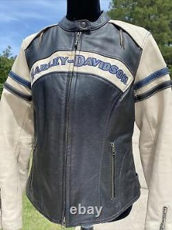 Rare Harley Davidson Womens MISS ENTHUSIAST Leather Jacket Medium