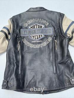 Rare Harley Davidson Womens MISS ENTHUSIAST Leather Jacket Medium