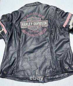 Rare Harley Davidson Womens MISS ENTHUSIAST PINK FALL Leather Jacket XL