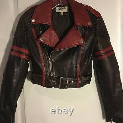 Rare Jean Paul Gaultier x Target Cropped Lambskin Leather Biker Jacket Size S